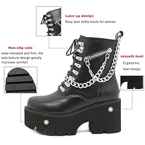 Sola Goth Boots/ブラック/厚底ブーティ/US6 Amazon.com | New Rock Unisex 272-S1 Black Metallic Reactor